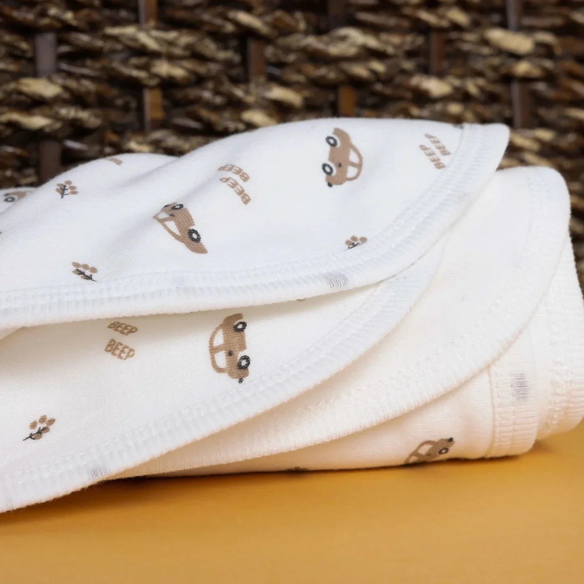Bebecix Boys Cotton Jersey Blankets - Ecru