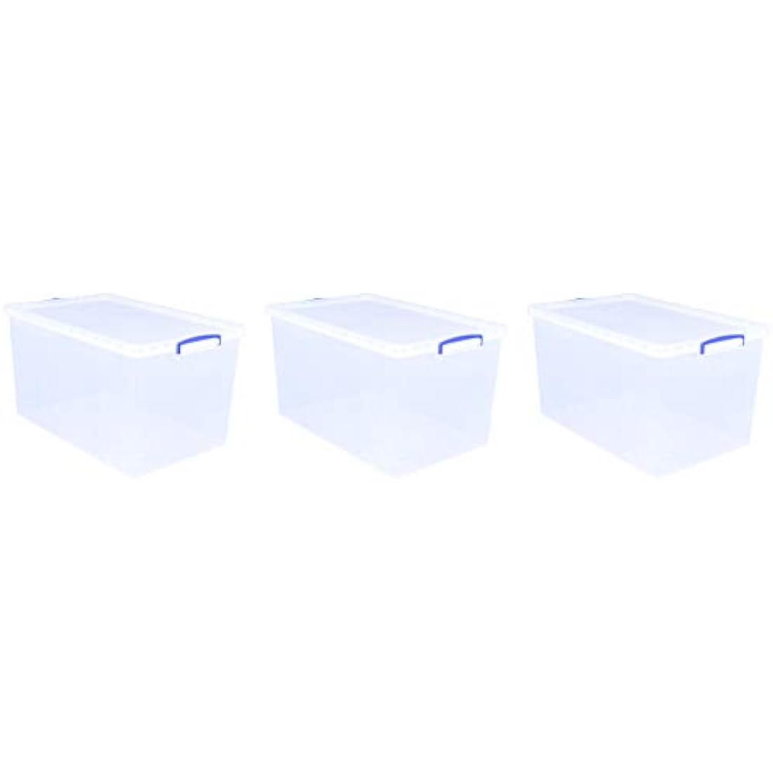 Really Useful Box Nestable Plastic Storage 83 Litre Clear (Pack of 3)