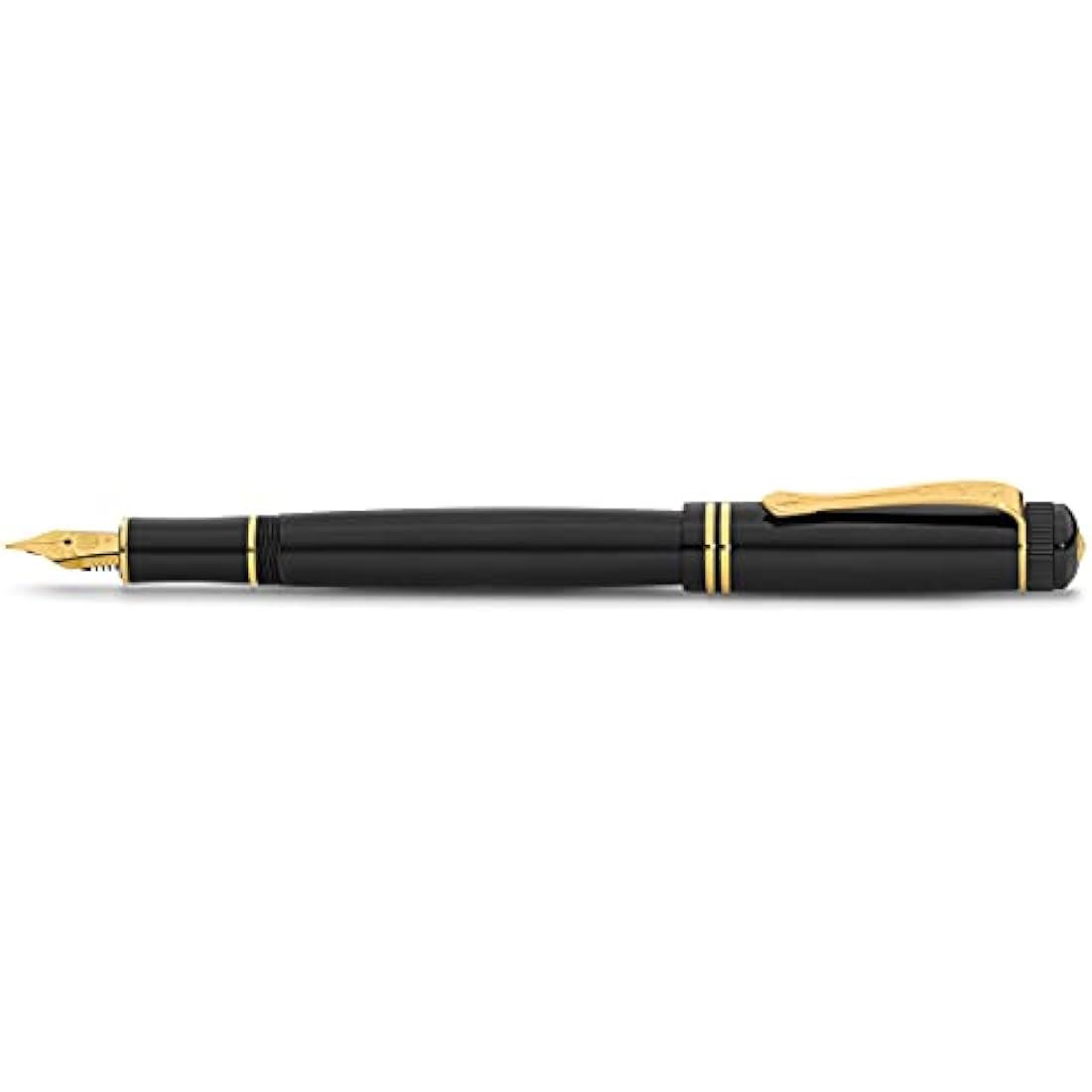 Kaweco DIA2 Fountain Pen Gold I Premium Acrylic Fountain Pen for Ink Cartridges I Fountain Pen with Chrome Details I Nostalgic Fountain Pen 16 cm I Nib: M (Medium)