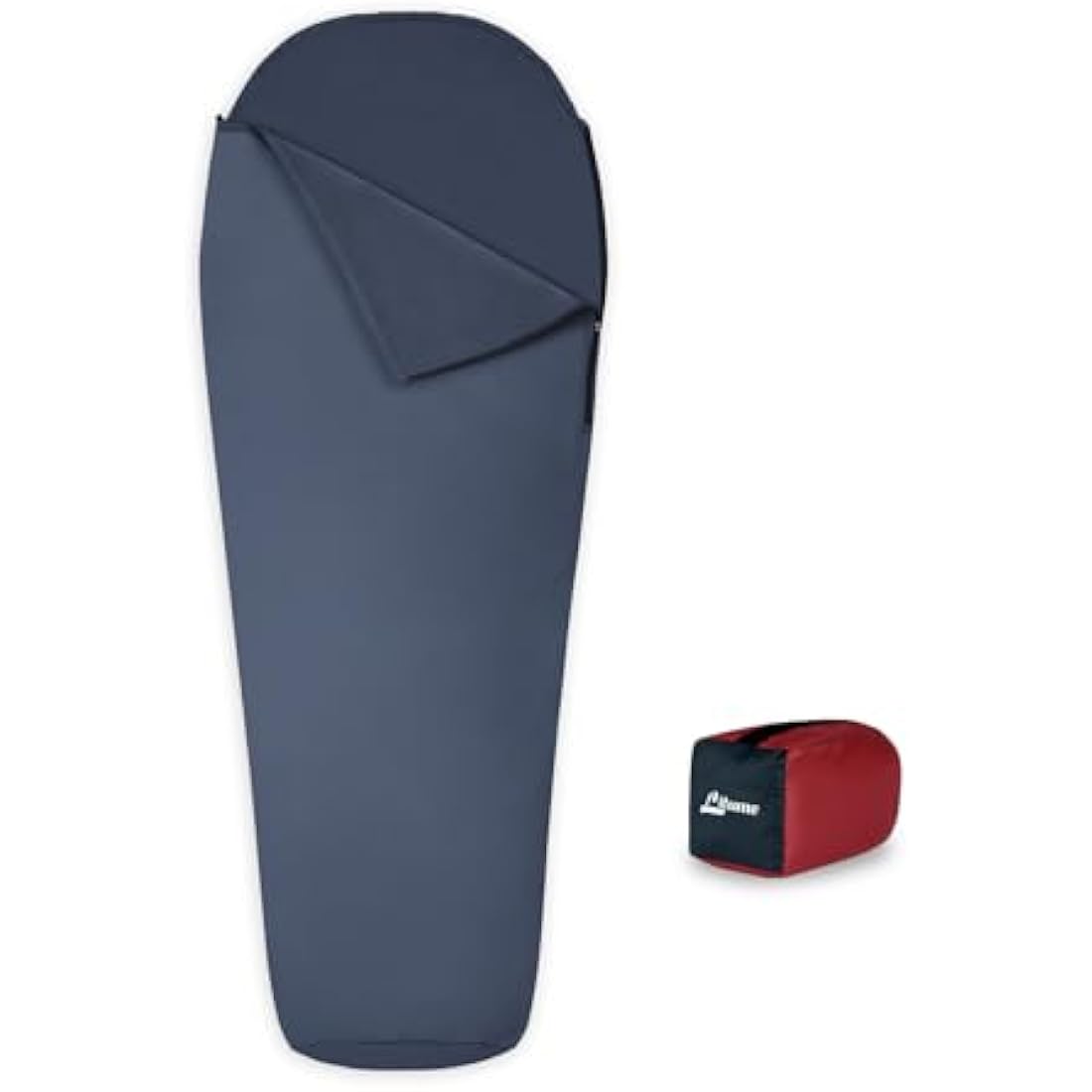 Litume Velvet Sleeping Bag Liner Add Up to 8°C, Anti Static Mummy Style Sleeping Sack Backpacking, Camping, Traveling,Hiking Lightweight Sleep Sack with Drawstring Hood Compact Durable All Seasons