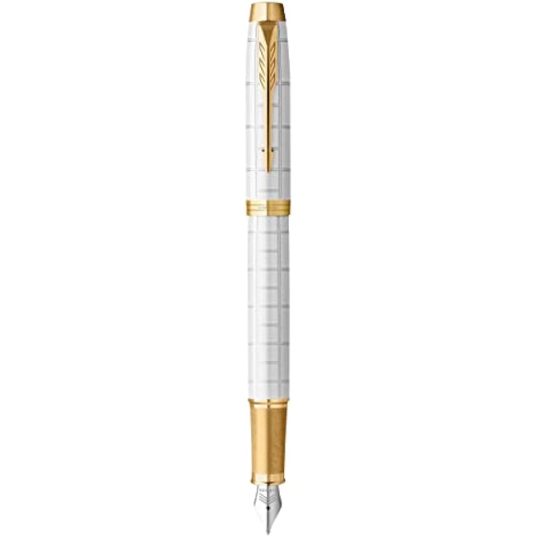 Parker IM Fountain Pen | Premium Pearl Lacquer with Gold Trim | Medium Point with Blue Ink Cartridge | Gift Box