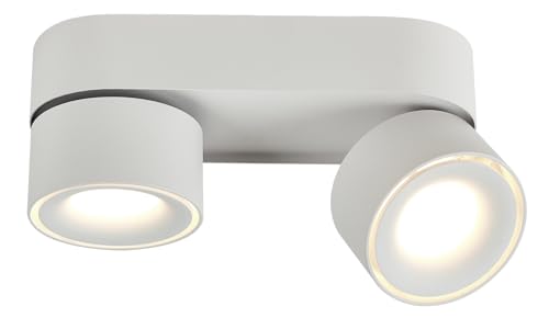 Budbuddy 12W LED Adjustable Ceiling Spotlights, White, 8.7" x 3.3" x 3.5", Modern, Hallway, Living Room, Office