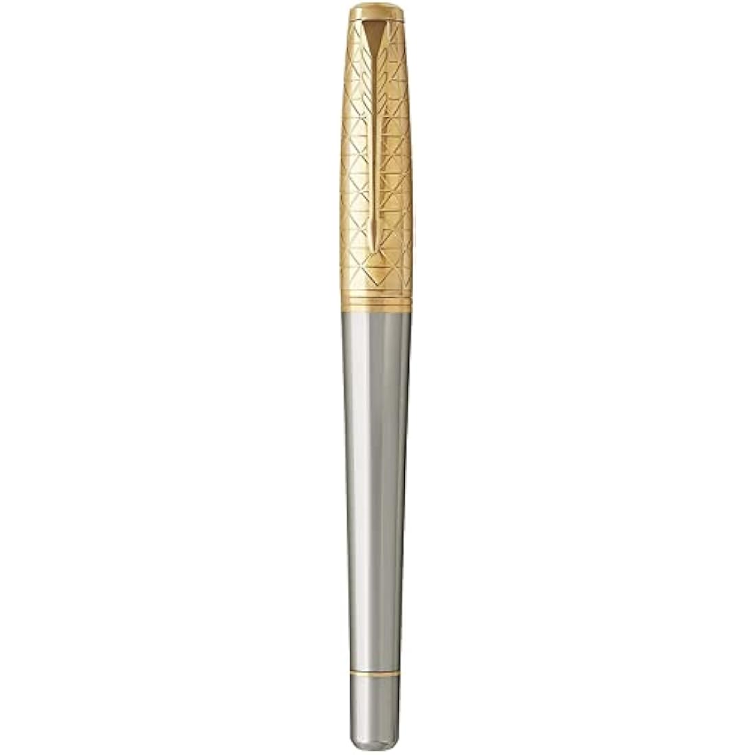 Parker Urban Premium Metal Fountain Pen | Aureate Gold Powder with Intricate Engraved Pattern | Gold Trims | Medium Nib | Black Ink | Luxury Gift Box