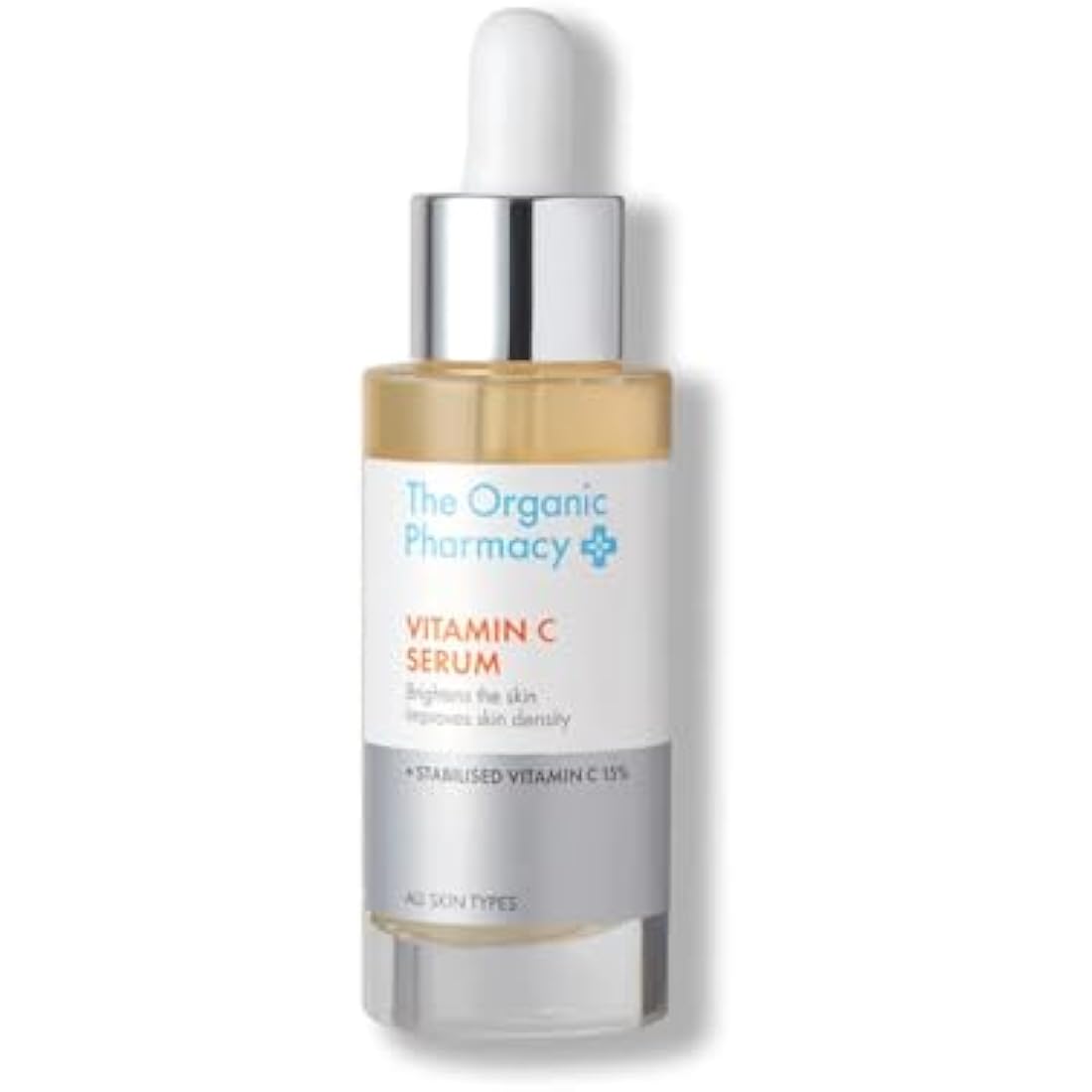 The Organic Pharmacy Vitamin C Serum 30ml - 15% Stabilised Vitamin C, Brightens and Moisturises skin, Anti-aging, 58.7% Organic, 86.3% Natural