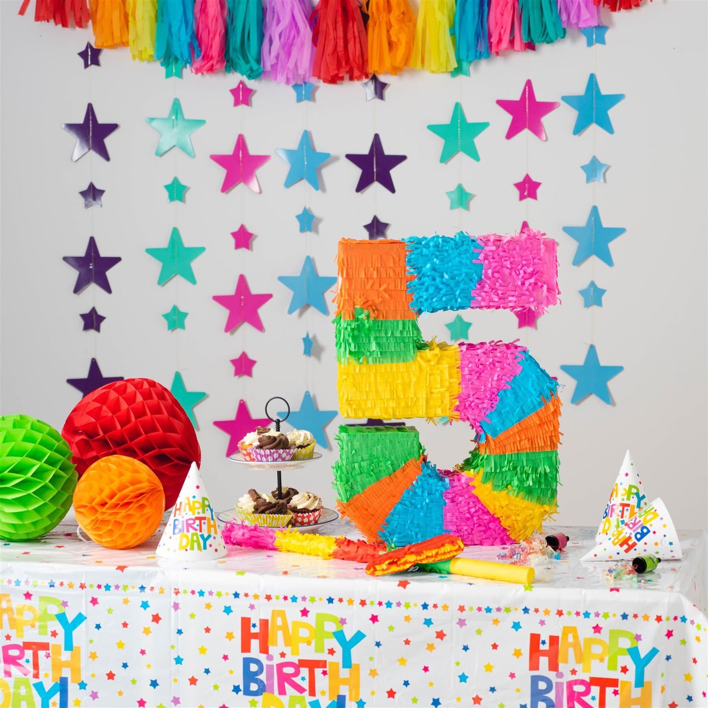 Large Number 5 Pinata Party Set