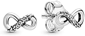Pandora Moments Women's Sterling Silver Sparkling Infinity Stud Earrings