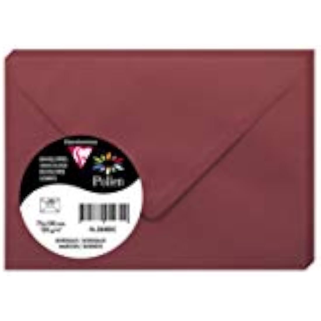 Clairefontaine - Ref 5880C - Pollen Envelopes (Pack of 20) - 75 x 100mm Sized, 120gsm Paper, Gummed Seal, Inkjet & Laser Printer Compatible, Acid Free - Maroon