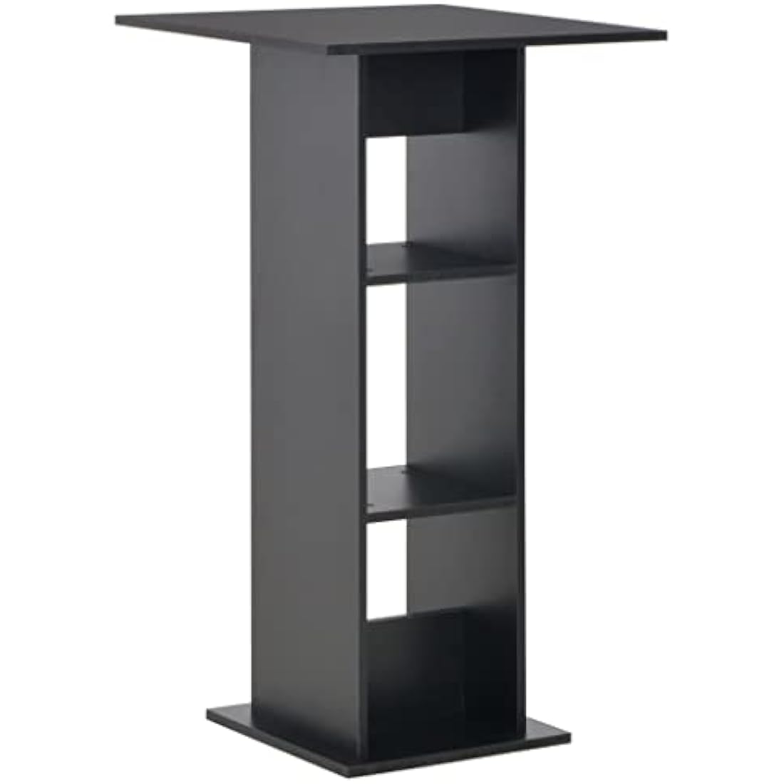 vidaXL Bar Table with Shelf Classic Modern Design Bistro Pub Bar Kitchen Coffee Dining Tall Breakfast Side End Stand Furniture Black