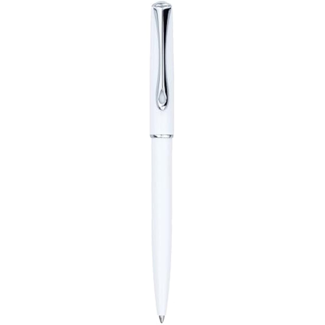 Traveller Ballpoint Pen Medium Stainless Steel/Chrome White 2-Piece Set