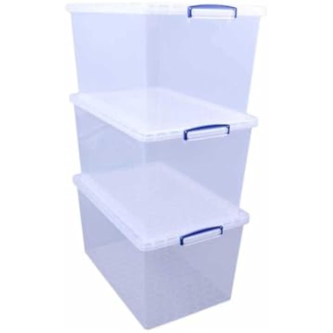 Really Useful Box Nestable Plastic Storage 83 Litre Clear (Pack of 3)