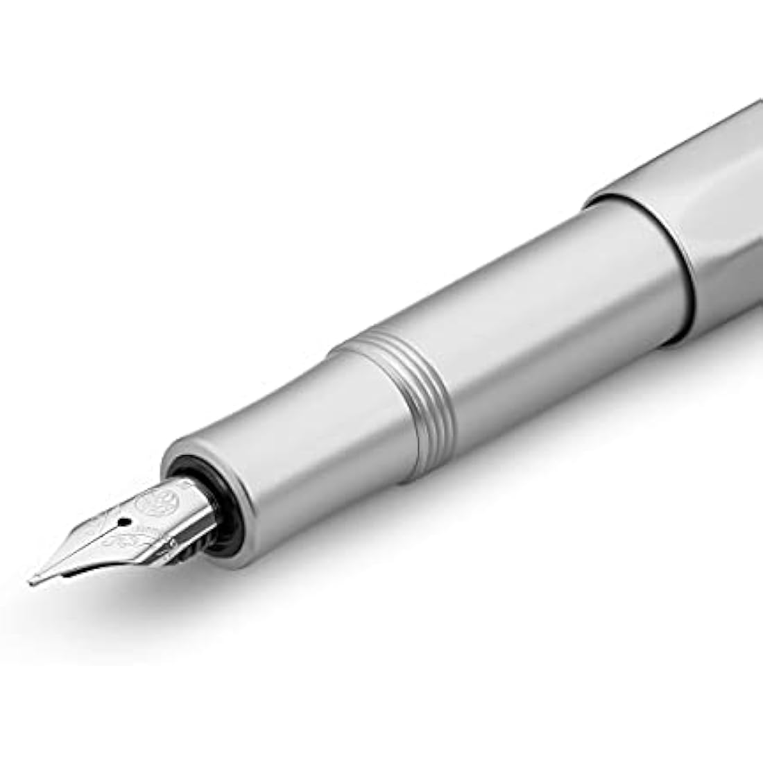 Kaweco AL SPORT Fountain Pen Silver I Premium Fountain Pen for Ink Cartridges I Exclusive Fountain Pen 13 cm I Nib: B (Broad)