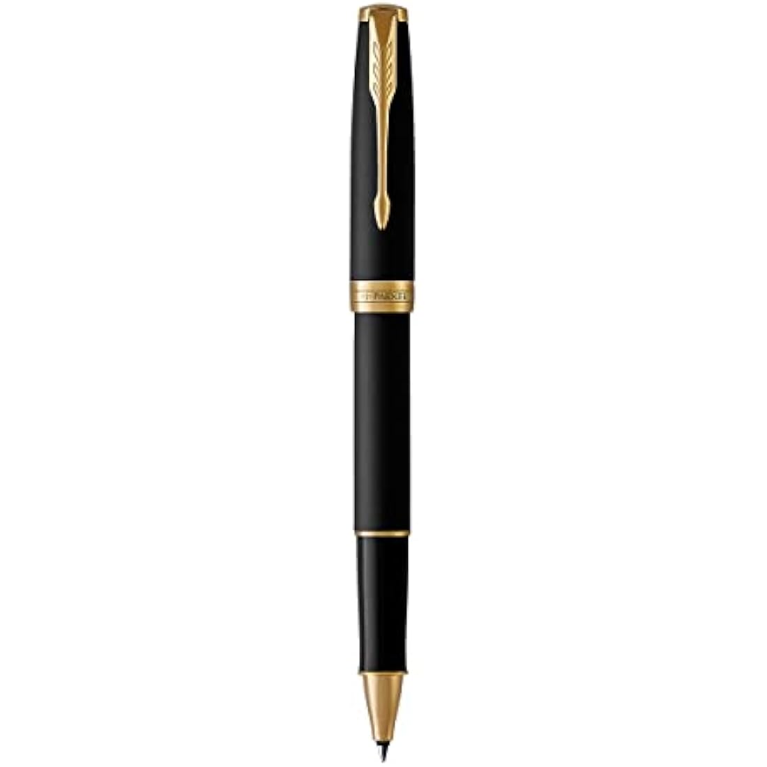 Parker Sonnet Rollerball Pen | Matte Black Lacquer with Gold Trim | Fine Point Black Ink | Gift Box