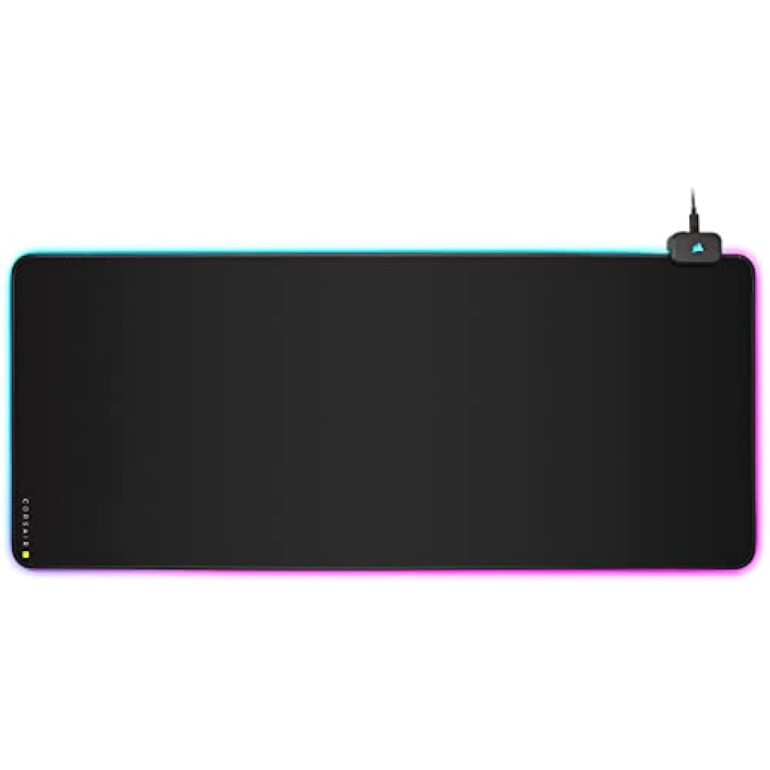Corsair MM700 RGB Extended Cloth Gaming Mouse Pad - 930mm x 400mm - 360° RGB Lighting - Two USB Port Hub - Thick Rubber - Black