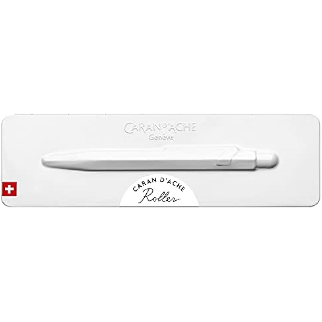 Caran d'Ache 849 Popline 0846.509 Ballpoint Pen with Case Lacquered White M Writing Colour Blue Length 12.5 cm