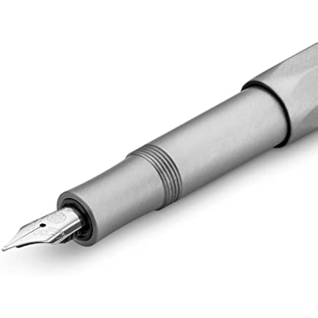 Kaweco STEEL SPORT Fountain Pen I Exclusive Stainless Steel Reservoir Pen for Ink Cartridges Including Retro Metal Box I Writing Instrument 13 cm I Nib: B (Broad)