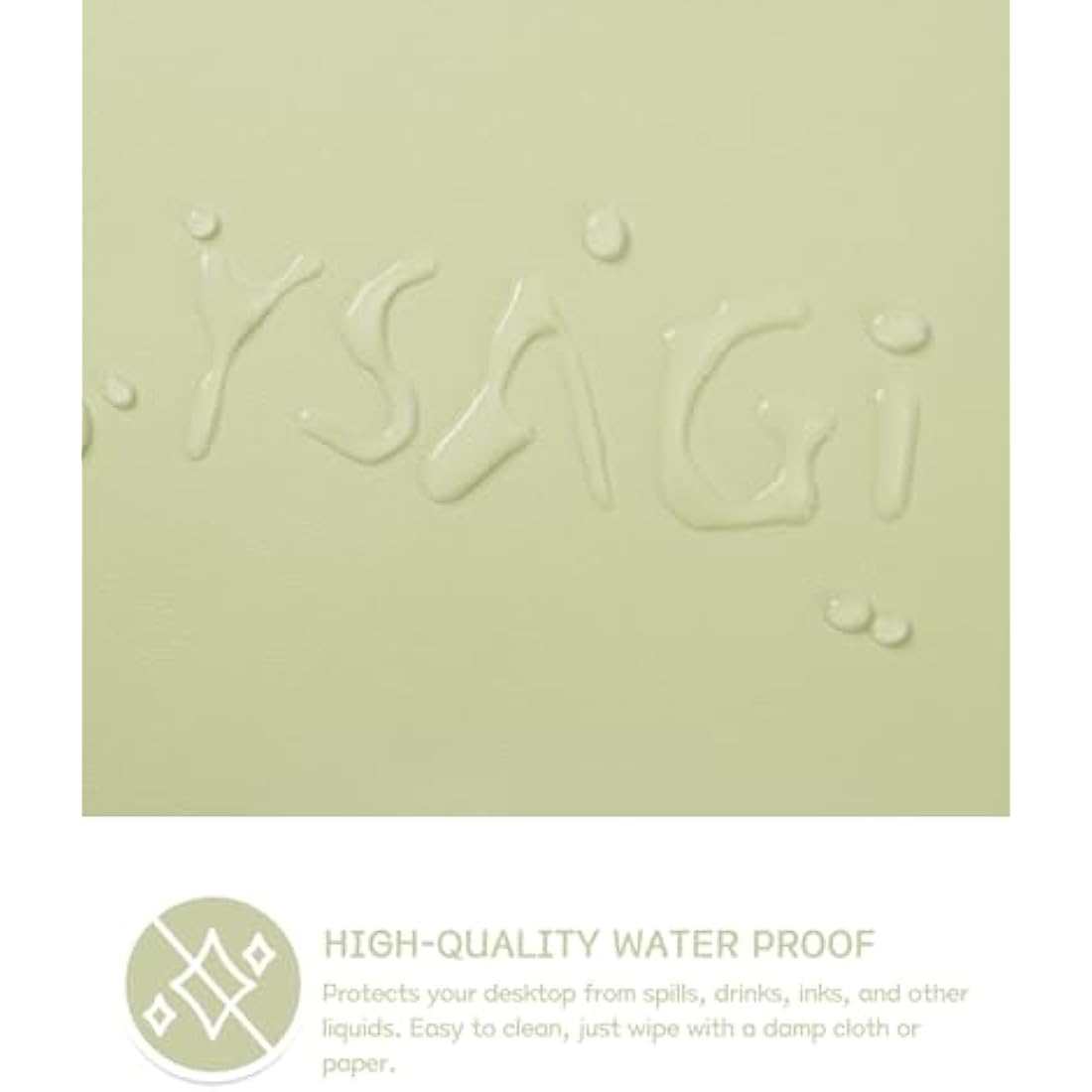 YSAGi Non-Slip Desk Pad, Waterproof PVC Leather Desk Table Protector, Ultra Thin Large Mouse Pad, Easy Clean Laptop Desk Writing Mat for Office Work/Home/Decor (80 x 40 cm, Matcha Green)