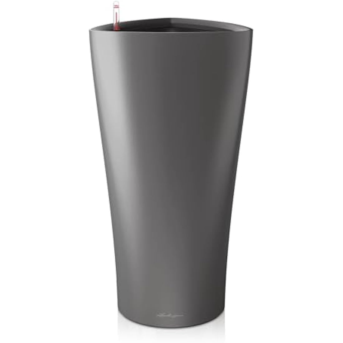Lechuza Self Watering Plant Pot DELTA 40 Garden Flower Indoor and Outdoor Tall Plastic Planter with Drainage Hole D40 H75 cm Charcoal Metallic
