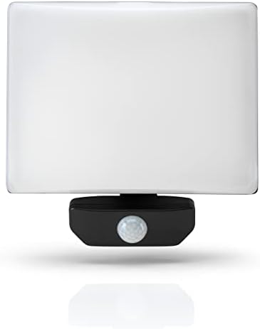 Auraglow 50W 4200lm Full Screen Slimline LED Security Motion Sensor PIR Flood Light Black Outdoor Wall Lamp