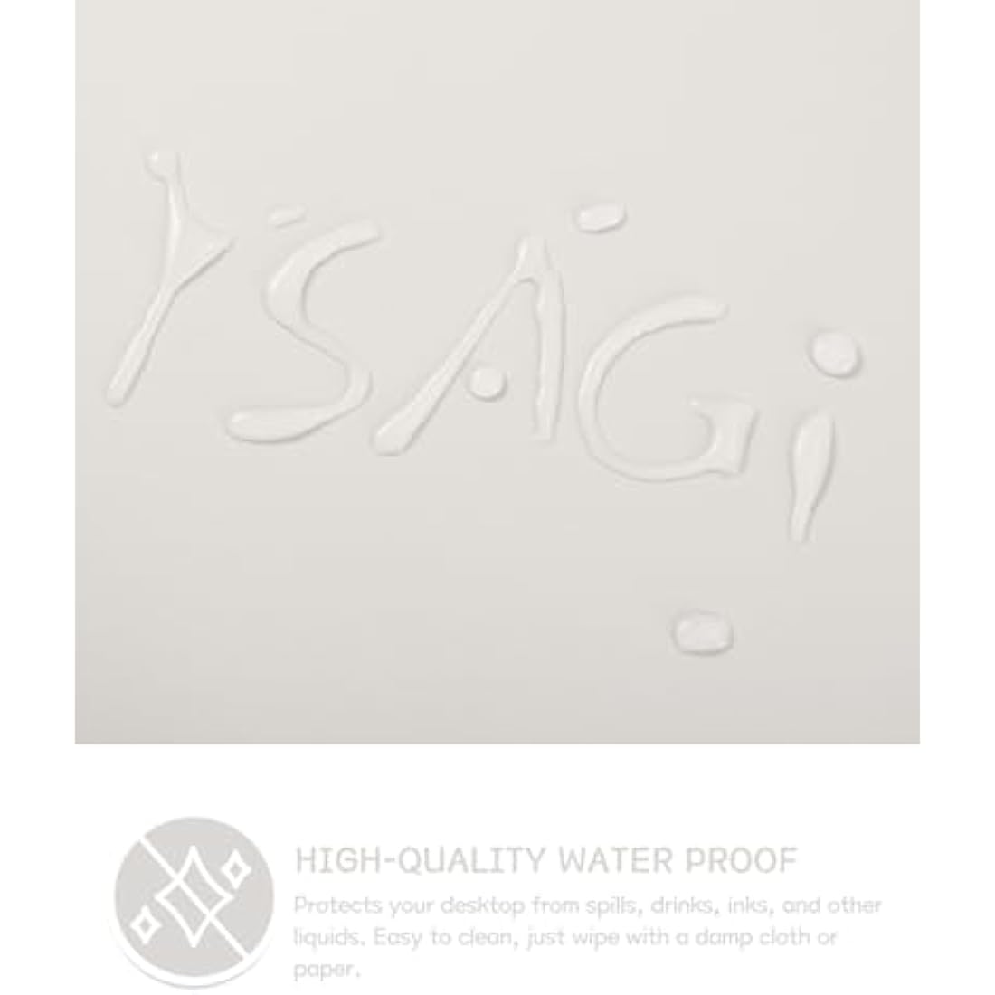 YSAGi Non-Slip Desk Pad, Waterproof PVC Leather Desk Table Protector, Ultra Thin Large Mouse Pad, Easy Clean Laptop Desk Writing Mat for Office Work/Home/Decor (90 x 43 cm, Gray)