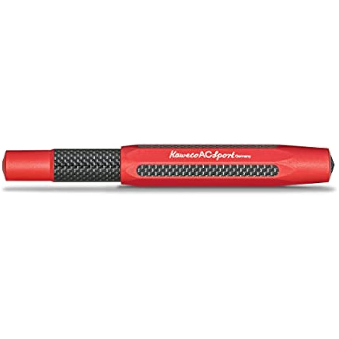Kaweco AC Sport Fountain Pen Red Aluminium and Carbon I Exclusive Fountain Pen for Ink Cartridges Including Gift Metal Box I Fountain Pen I Nib Width F (Fine)