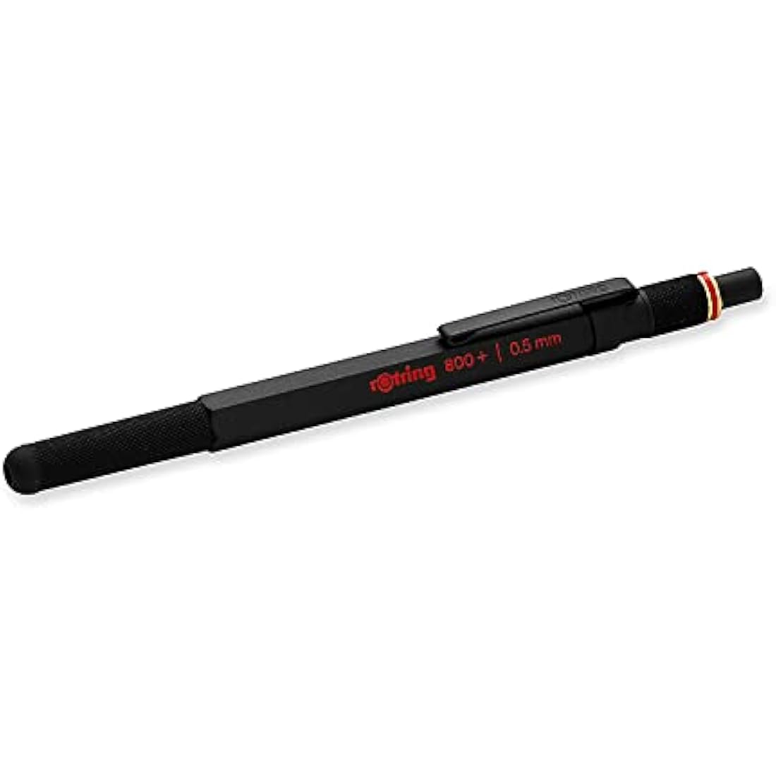 rOtring 800+ Mechanical Pencil and Touchscreen Stylus | Twist-to-Retract HB 0.5 mm Propelling Pencil | Black Metal Barrel