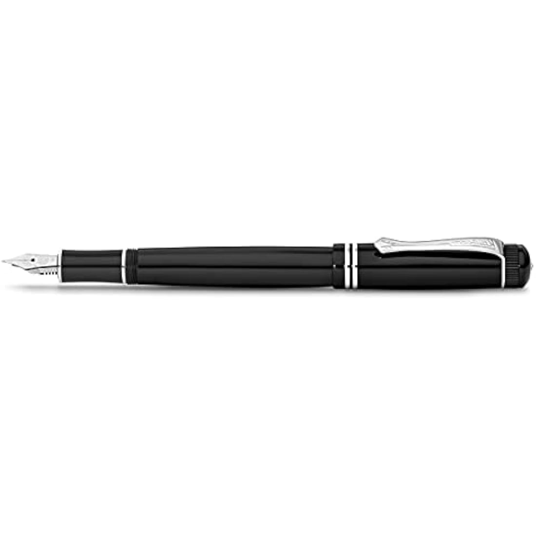 Kaweco DIA2 Fountain Pen Chrome I Premium Acrylic Fountain Pen for Ink Cartridges I Fountain Pen with Chrome Details I Nostalgic Fountain Pen 16 cm I Nib: B (Broad)