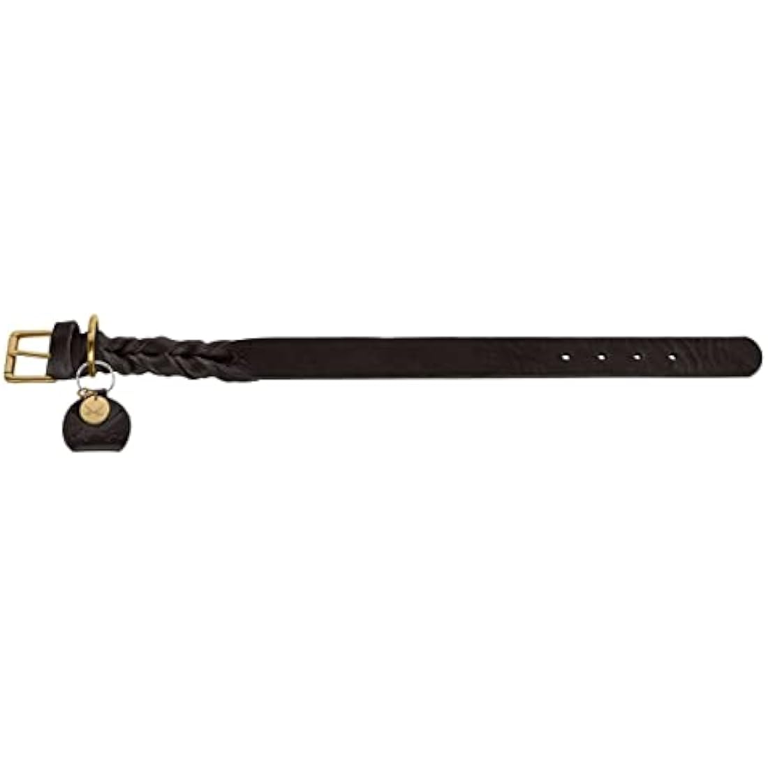 HUNTER SANSIBAR SOLID Leather Dog Collar Heavy Duty Grip Braided 50 (S-M) Black