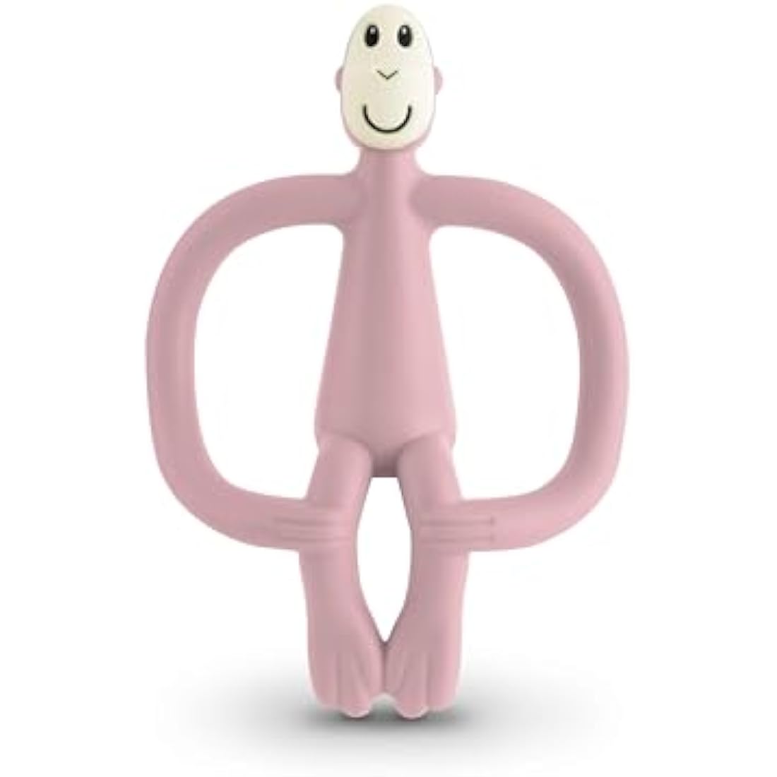 Matchstick Monkey, Original Teether & Gel Applicator, Antimicrobial Silicone Teething Toys for Baby, Easy to Grip, BPA Free, 3 Months Old+, 10.5 cm, Dusty Pink Monkey
