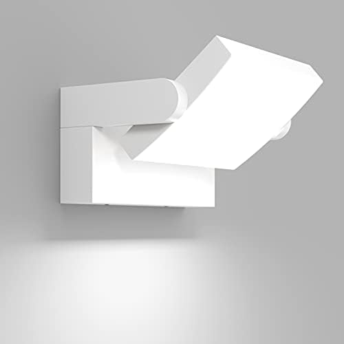 Klighten 24W LED Wall Light Outdoor Indoor Waterproof IP65 Wall Lamp Modern Aluminum Outside Wall Light with Swiveling LED Panel for Entrance Garden Corridor, White, Cold White 5700K-6000K