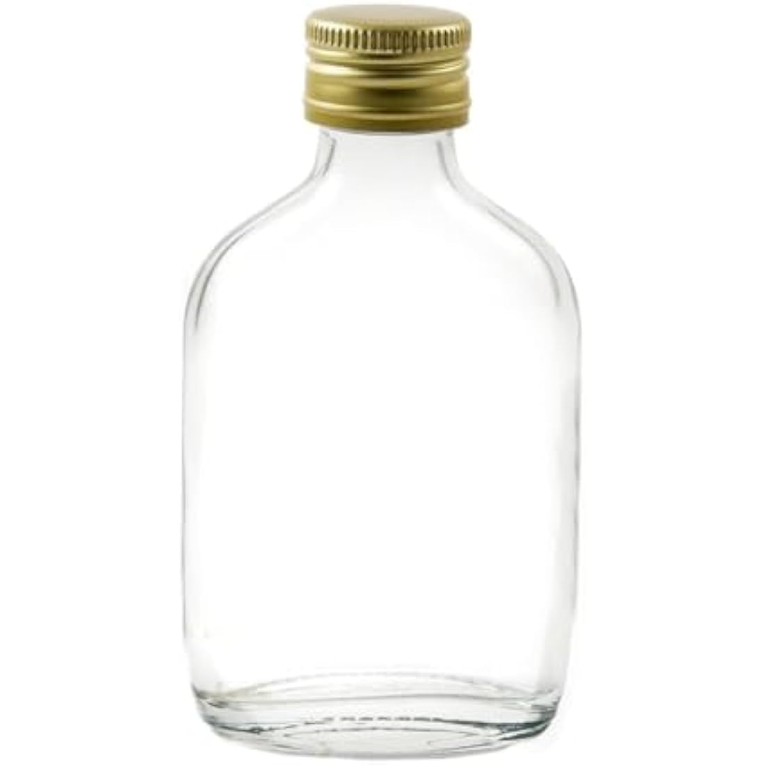 Wares of Knutsford 70 x Small Glass Bottles Flask (50ml) with Gold Caps - Perfect for Weddings - Mini Hip Flask Style