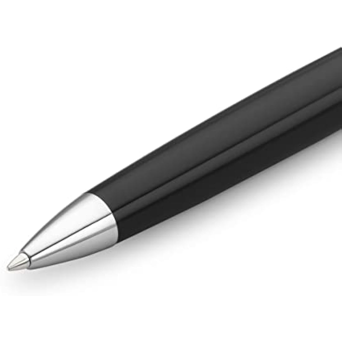 Kaweco STUDENT Ball Pen Black I Retractable Ballpoint Pen in Classic Design with Standard G2 Refills I Acrylic Ball Pen 13cm in Black with Silver Details