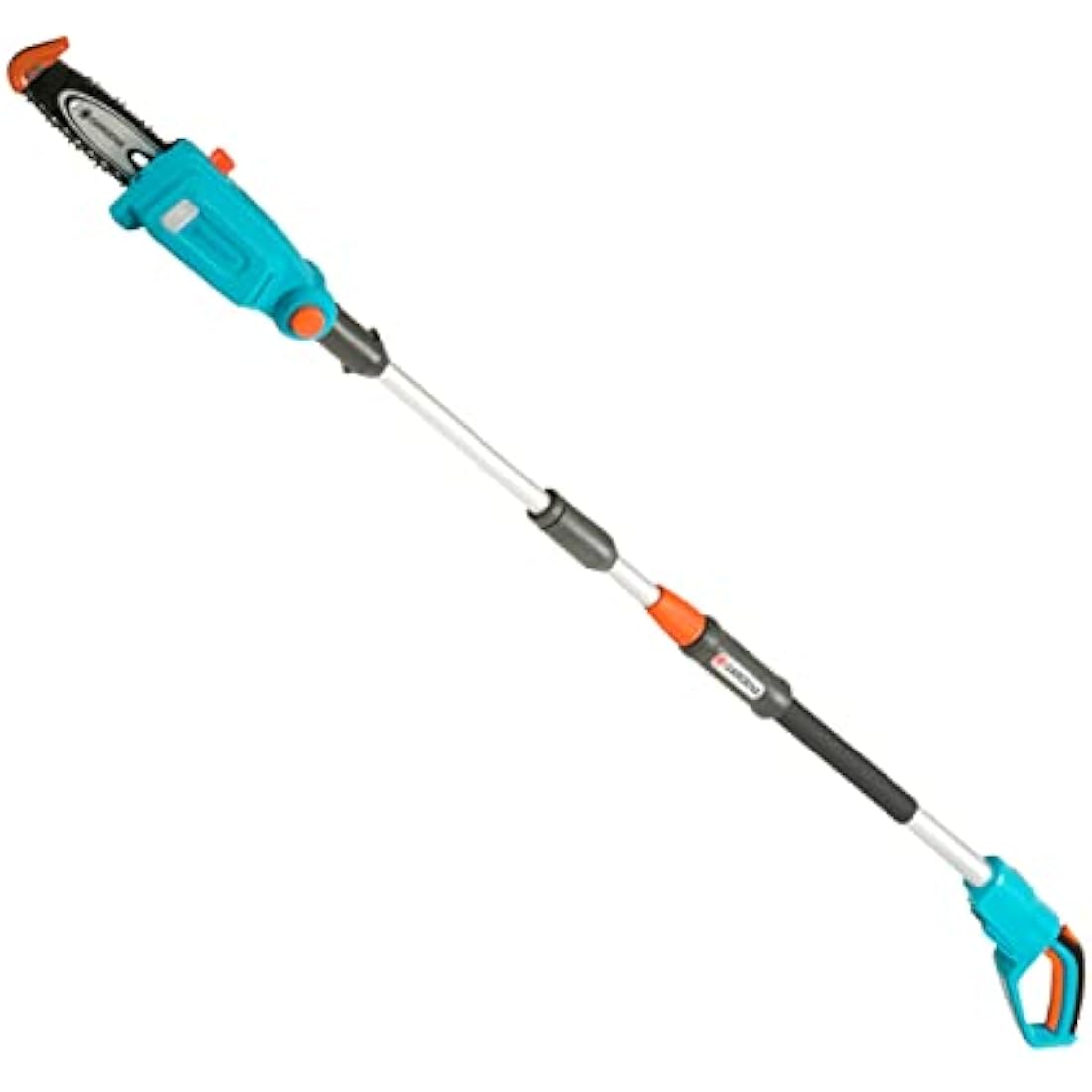 Gardena Battery Telescopic Pruner TCS 20/18 V P4A Without Battery: Pruning Saw with a Range of up to 4 m, 20 cm bar, Angled Head, Including Harness (14770-55)
