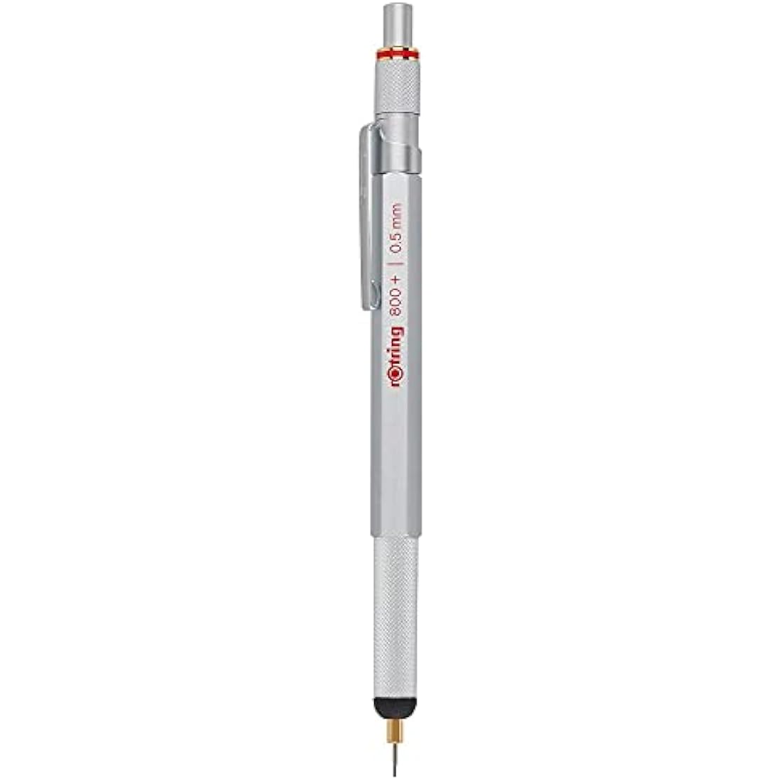rOtring 800+ Mechanical Pencil and Touchscreen Stylus, 0.5 mm, Silver Barrel (1900183)