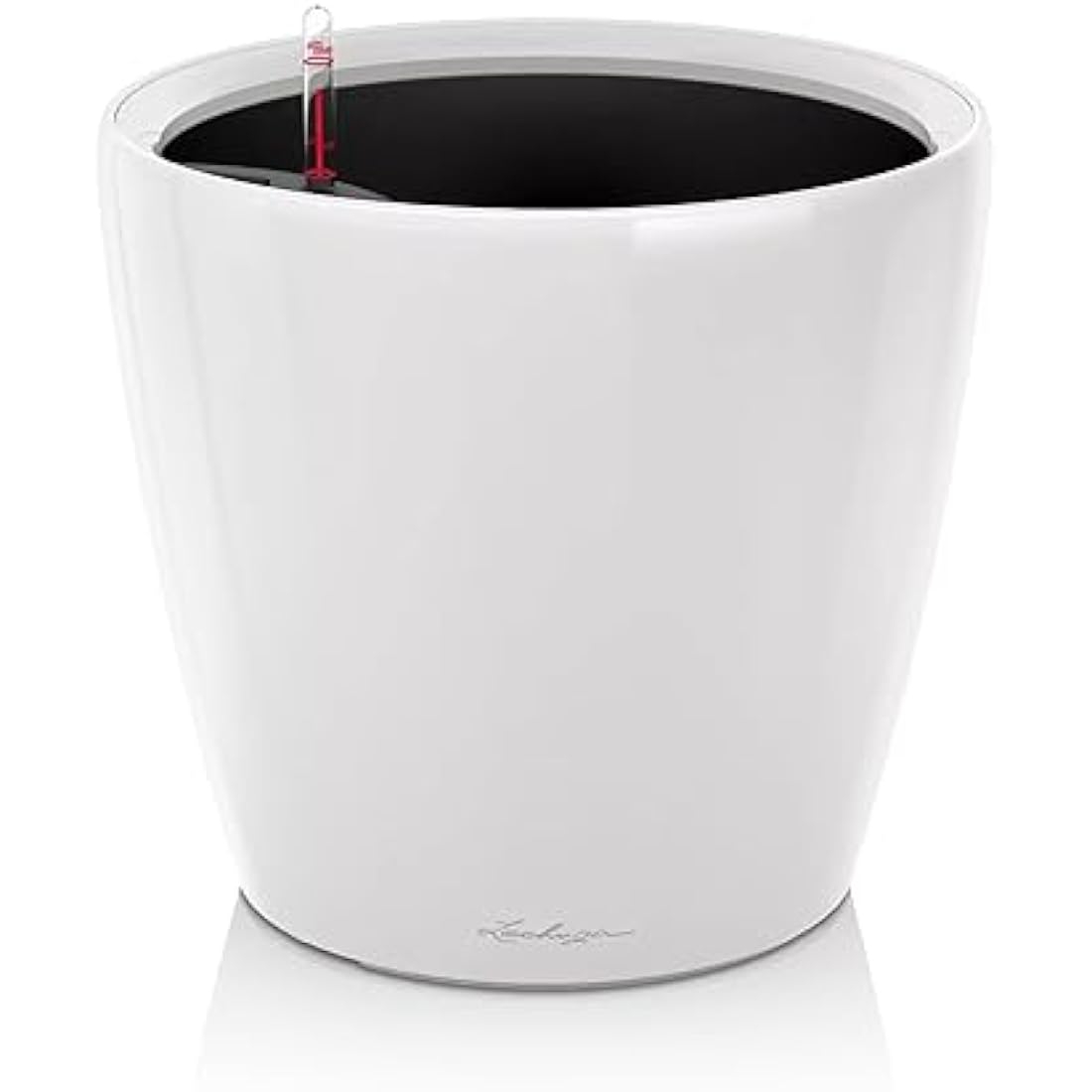 Lechuza Self Watering Plant Pot CLASSICO 50 LS Garden Flower Indoor and Outdoor Plastic Planter with Drainage Hole D50 H47 cm White High-Gloss