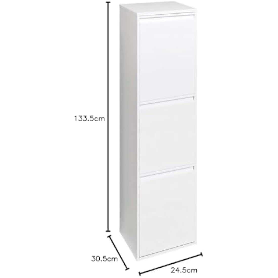 Arregui Basic CR301-B 3-Compartment Steel Trash and Recycling Bin | 3x17L (51L) | Kitchen Trash Bins | Recycling Bins for Home or Office | White