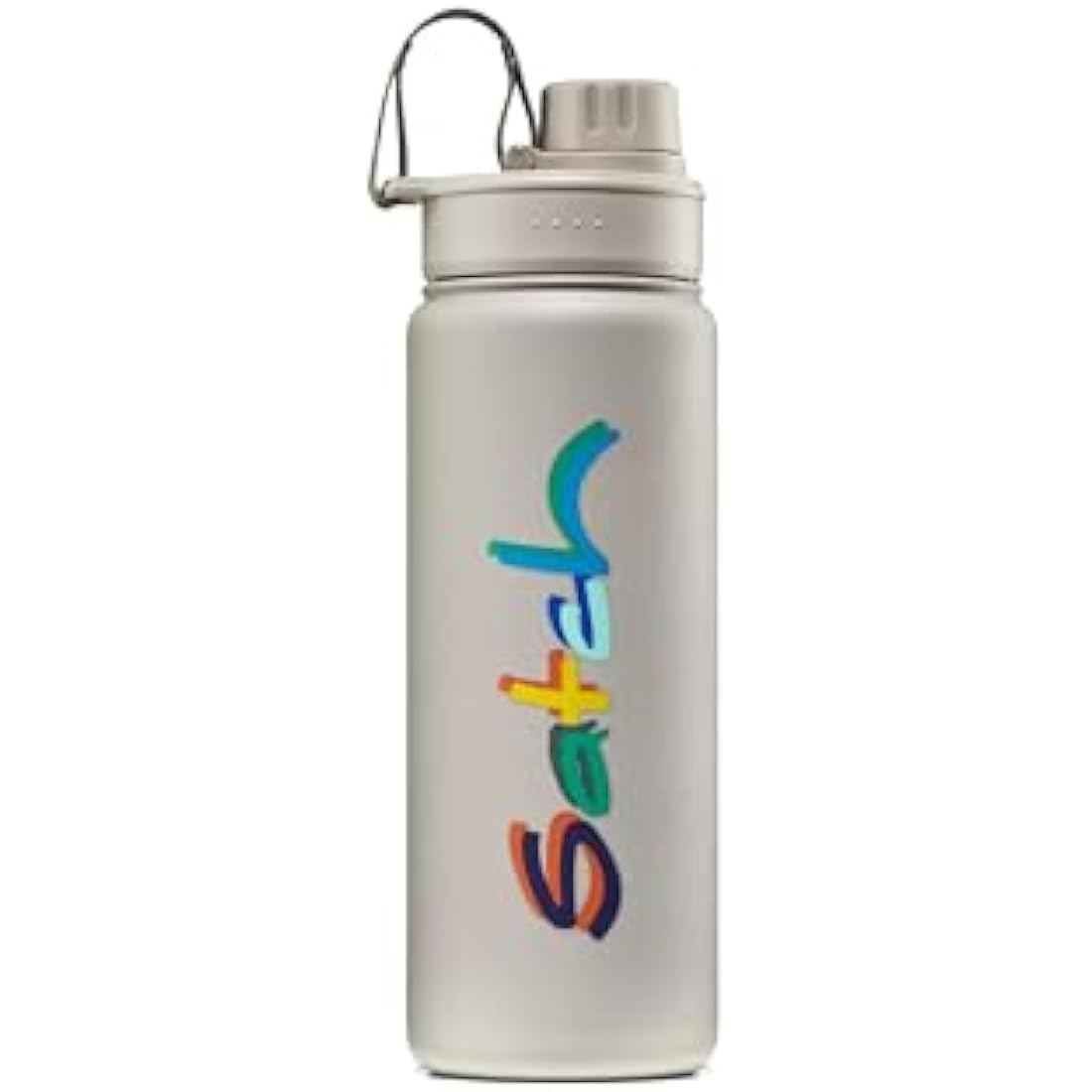 Satch Drinking Bottle Made of Stainless Steel, BPA-Free, 0.5 L, Leak-Proof and Suitable for Carbonated Drinks, for Hot and Cold Drinks, Colourful Mind, Beige