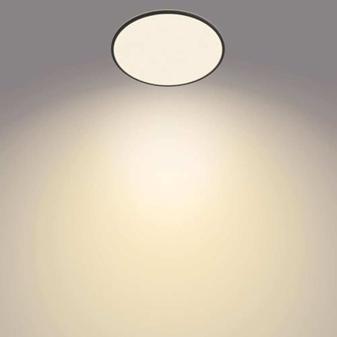Philips LED Superslim SceneSwitch Dimmable Ceiling Light 2700K 36W [Warm White - Black] for Indoor Home Lighting in Livingroom and Bedroom.