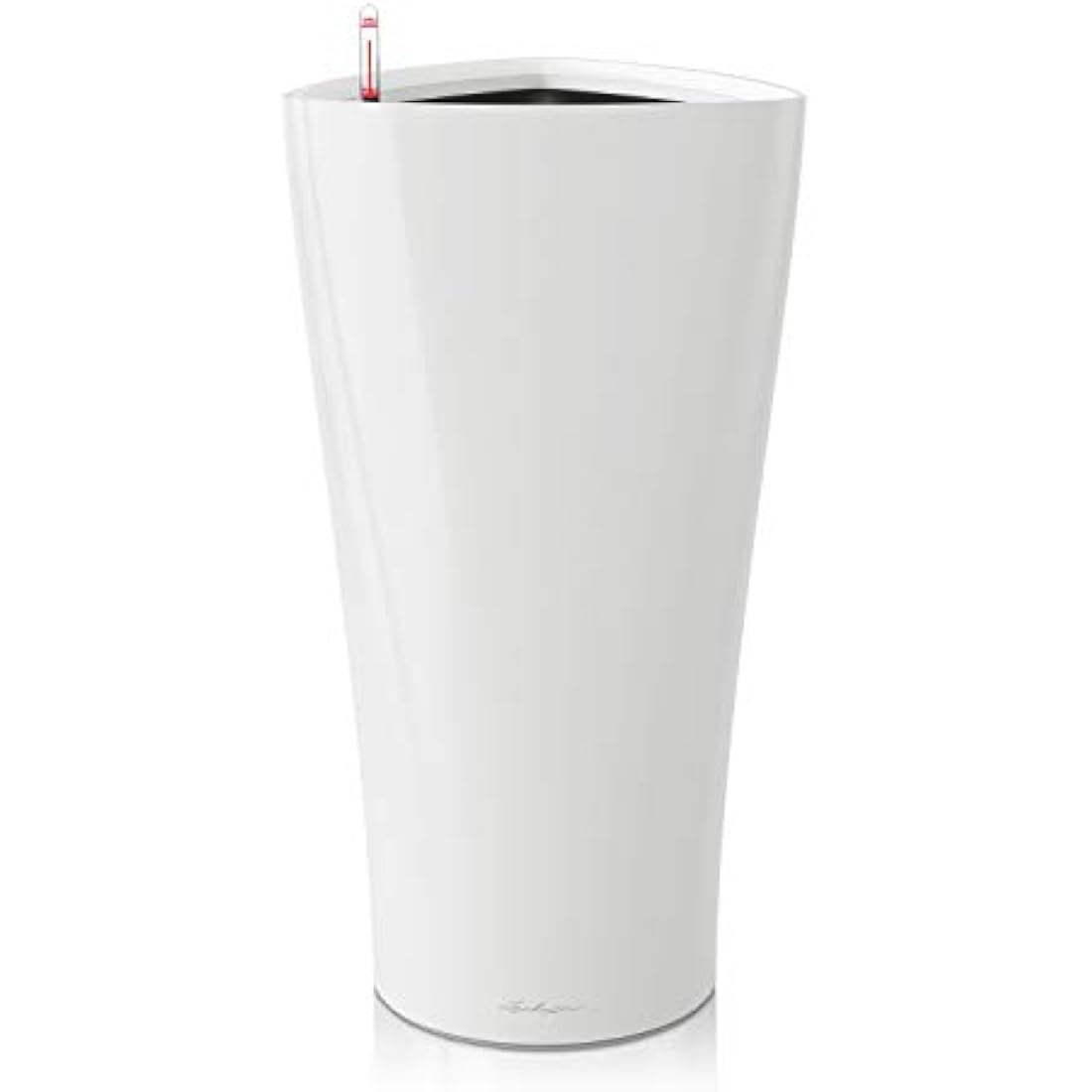 Lechuza Self Watering Plant Pot DELTA 40 Garden Flower Indoor and Outdoor Tall Plastic Planter with Drainage Hole D40 H75 cm White High-Gloss