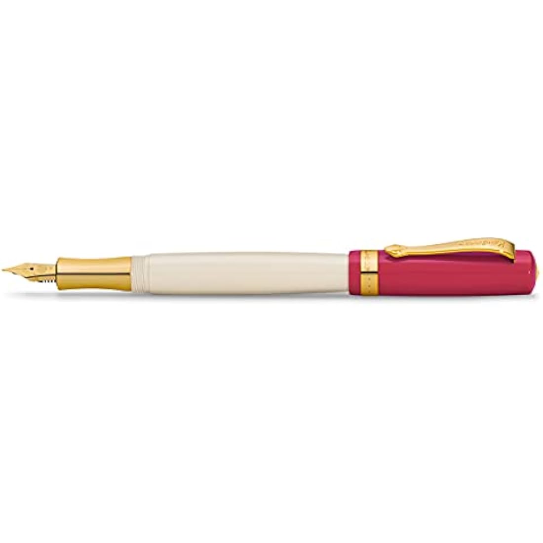 Kaweco STUDENT 30's Blues Fountain Pen I Premium Acrylic Fountain Pen for Ink Cartridges I Nostalgic Fountain Pen in Red and Cream with Golden Details I Student Pen 16 cm I Nib: M (Medium)