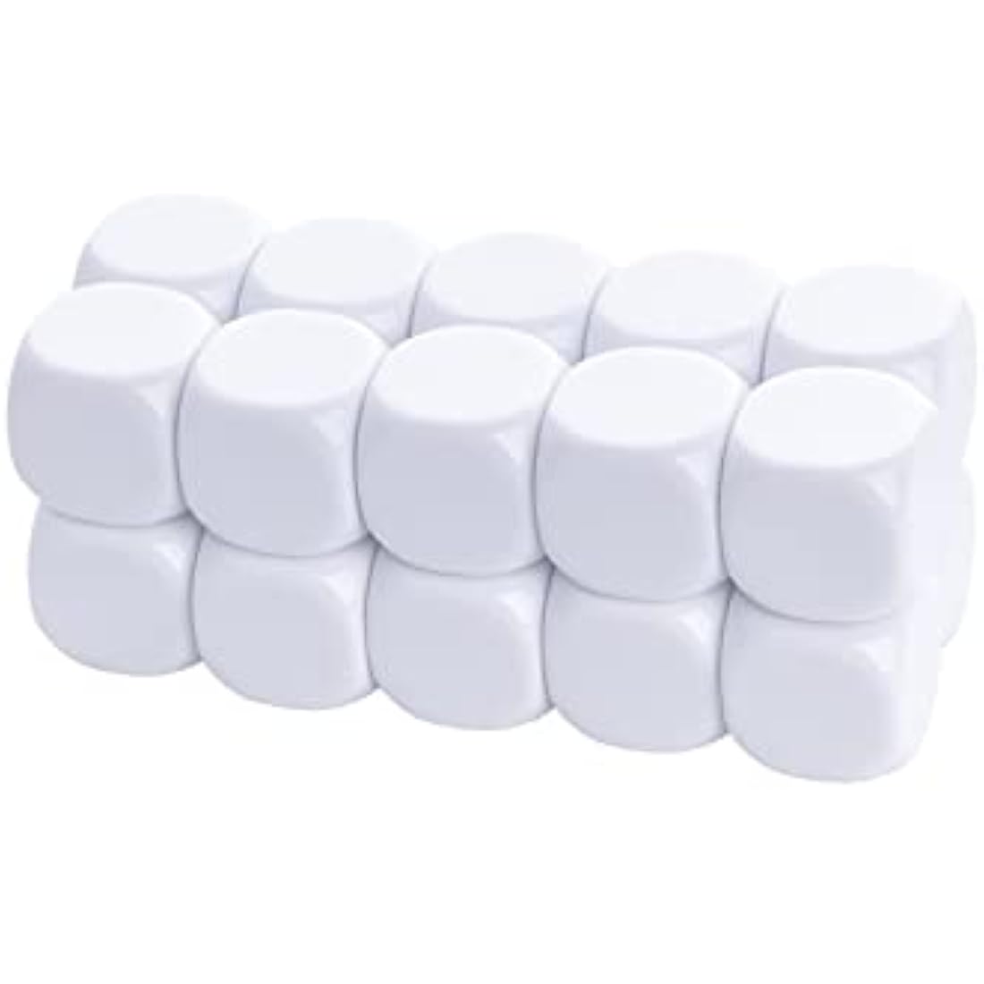 KAIHENG 22mm Acrylic Dice with Smoothed Surface Six Sided Dice with Rounded Corner Blank White Dice Cubes for Board Games, DIY Sticker, Math Counting Teaching, Party Fun 100PCS