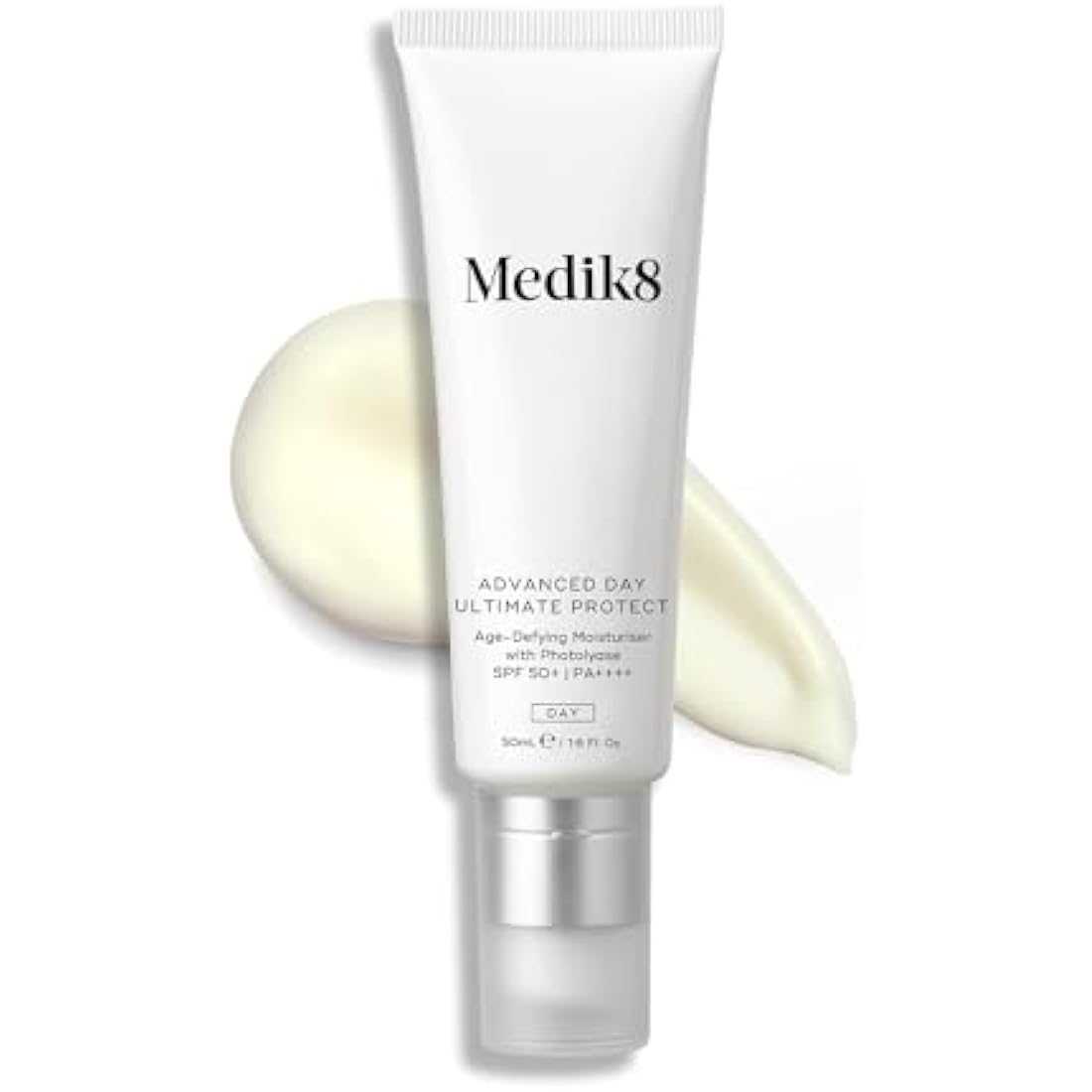 Medik8 Advance Day Ultimate Protect - SPF 50+ Age-Defying Moisturiser with Photolyase SPF 50+ PA++++ - Hydrating & Non-Greasy UV Protection - With Age-Defying DNA Repair Enzymes - 50ml