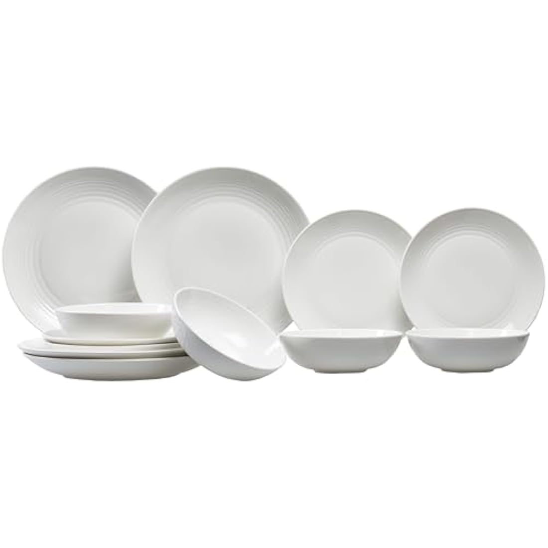 Royal Doulton Gordon Ramsay Maze White Collection Stoneware Set of 12 - Dinner Plates, Side Plates, & Cereal Bowls Ideal for Breakfast, Lunch and Dinner