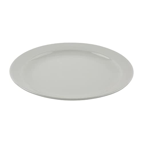 Athena Hotelware Narrow Rimmed Plates in White Porcelain - Super Vitrified Durable Glaze - Oven