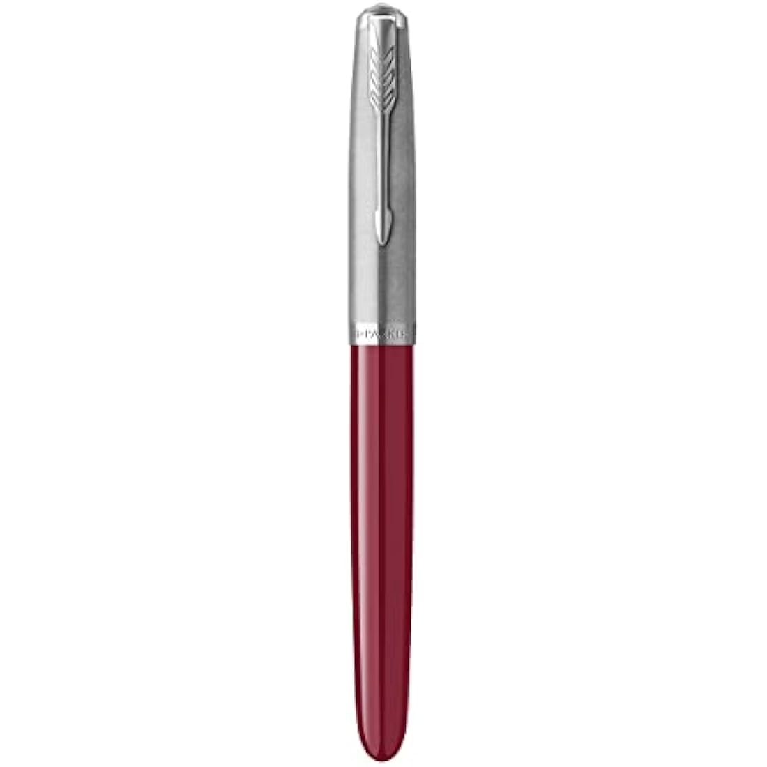 Parker 51 Fountain Pen | Burgundy Barrel with Chrome Trim | Fine Nib with Black Ink Cartridge | Gift Box