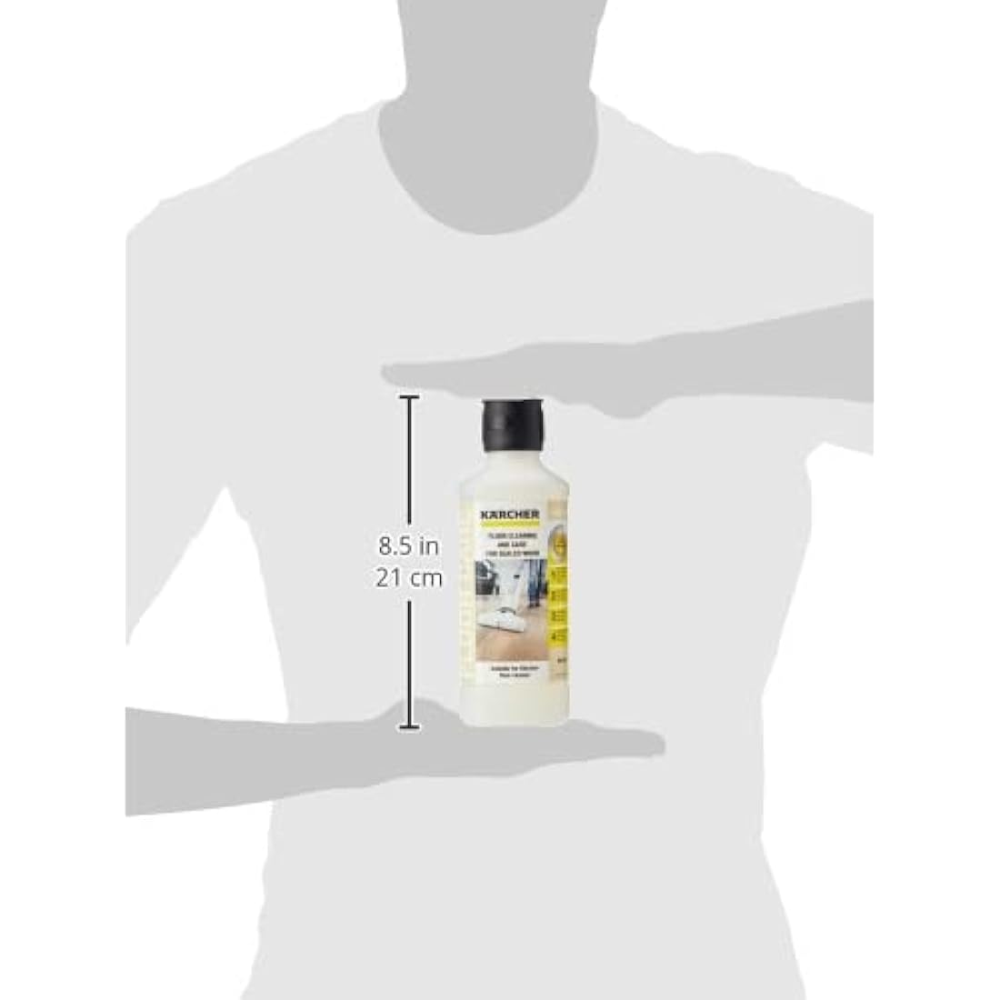 Kärcher floor cleaning and care RM 534 for sealed wooden floors, with effective moisture protection against swelling of the floor, 500ml concentrate makes 40l cleaning liquid when diluted.