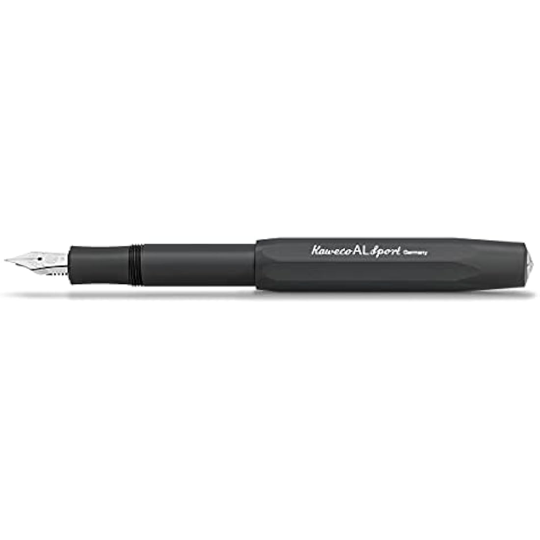Kaweco AL SPORT Fountain Pen Black I Premium Fountain Pen for Ink Cartridges I Exclusive Fountain Pen 13 cm I Nib: B (Broad)