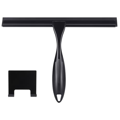 Shower Squeegee, 10 Inch Stainless Steel Window Squeegee Cleaner for Shower Glass Door with Hook, Shower Screen Wiper for Bathroom, Window,Mirror and