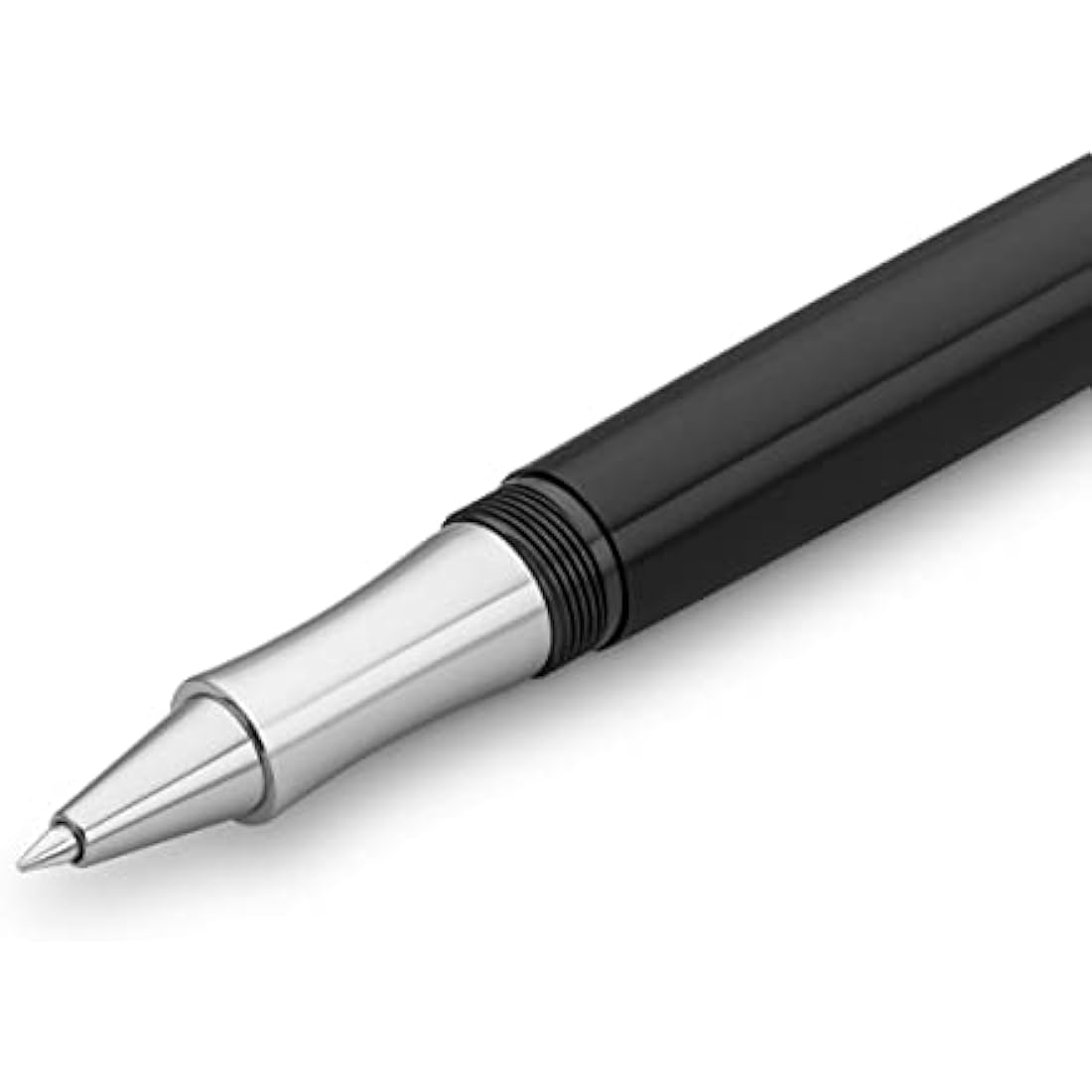 Kaweco STUDENT Gel/Ballpoint Pen Black I Pen Including 0.7 mm Rollerball Pen Refill in Classic Design with Ceramic Ball and Silver Details I Acrylic Gel Roller 16 cm