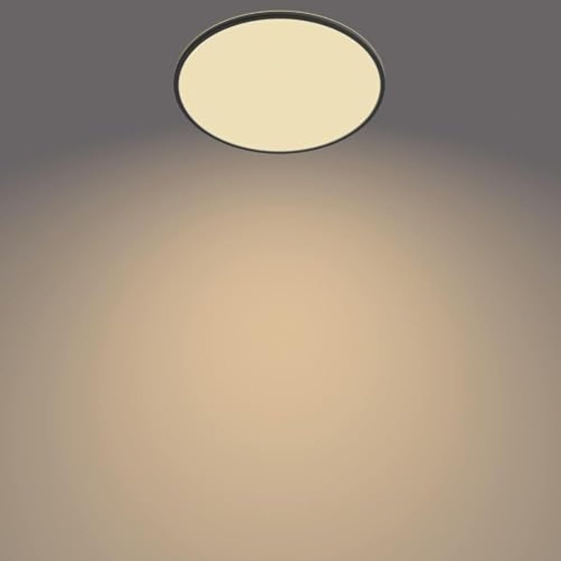 Philips LED Superslim SceneSwitch Dimmable Ceiling Light 2700K 36W [Warm White - Black] for Indoor Home Lighting in Livingroom and Bedroom.