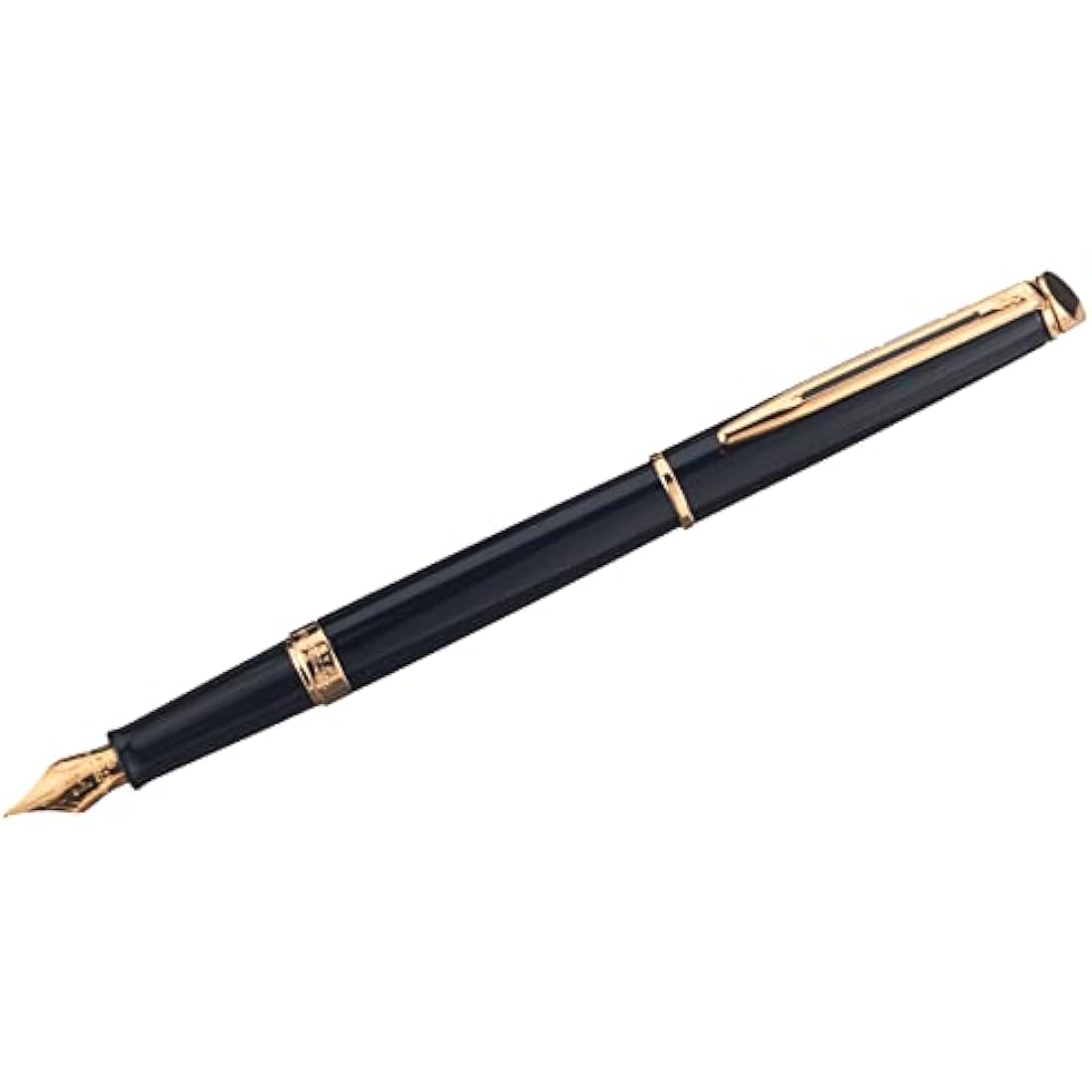 Waterman Hémisphère Fountain Pen | Gloss Black with 23k Gold Trim | Fine Nib | Blue Ink | Gift Box